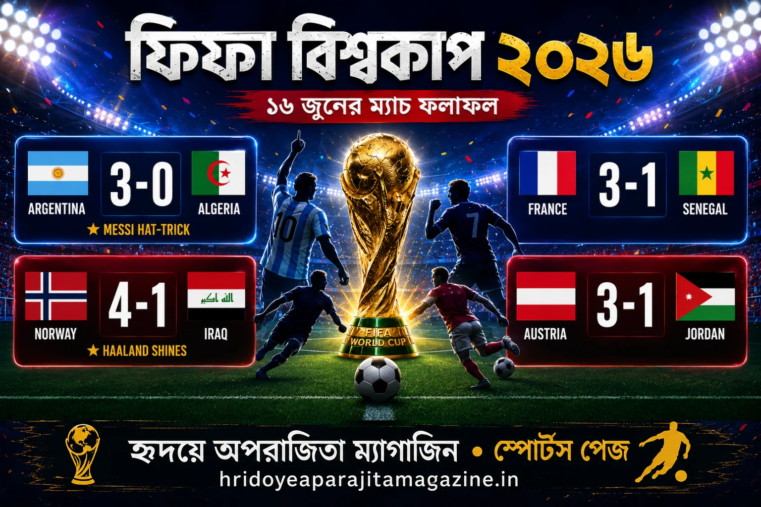 ফিফা বিশ্বকাপ ২০২৬ ১৬ জুন হাইলাইটস
