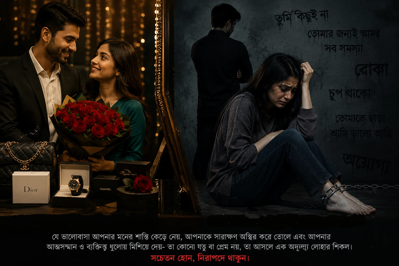 অদৃশ্য শিকল: ভালোবাসার আড়ালে এক বিষাক্ত সুনামি