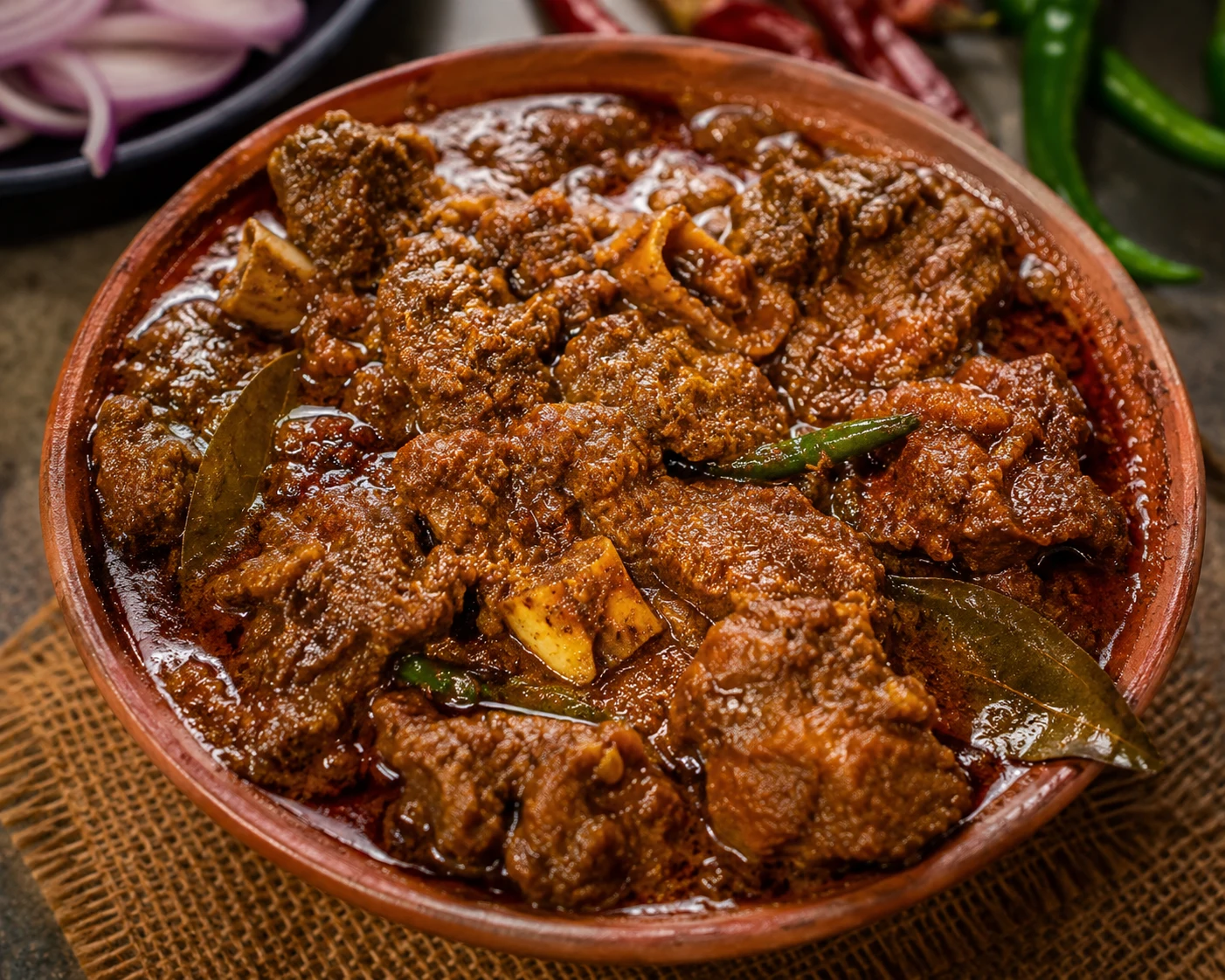 পোড়া মসলার মাংস